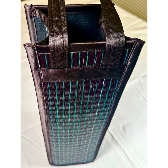 Baskets Of Cambodia Other - Baskets of Cambodia Saraye Tatami Style Square Wine Holder Tote Single Bottle